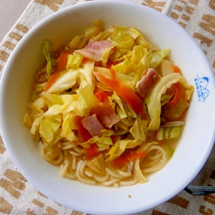 ベーコンで☆ちゃんぽん麺